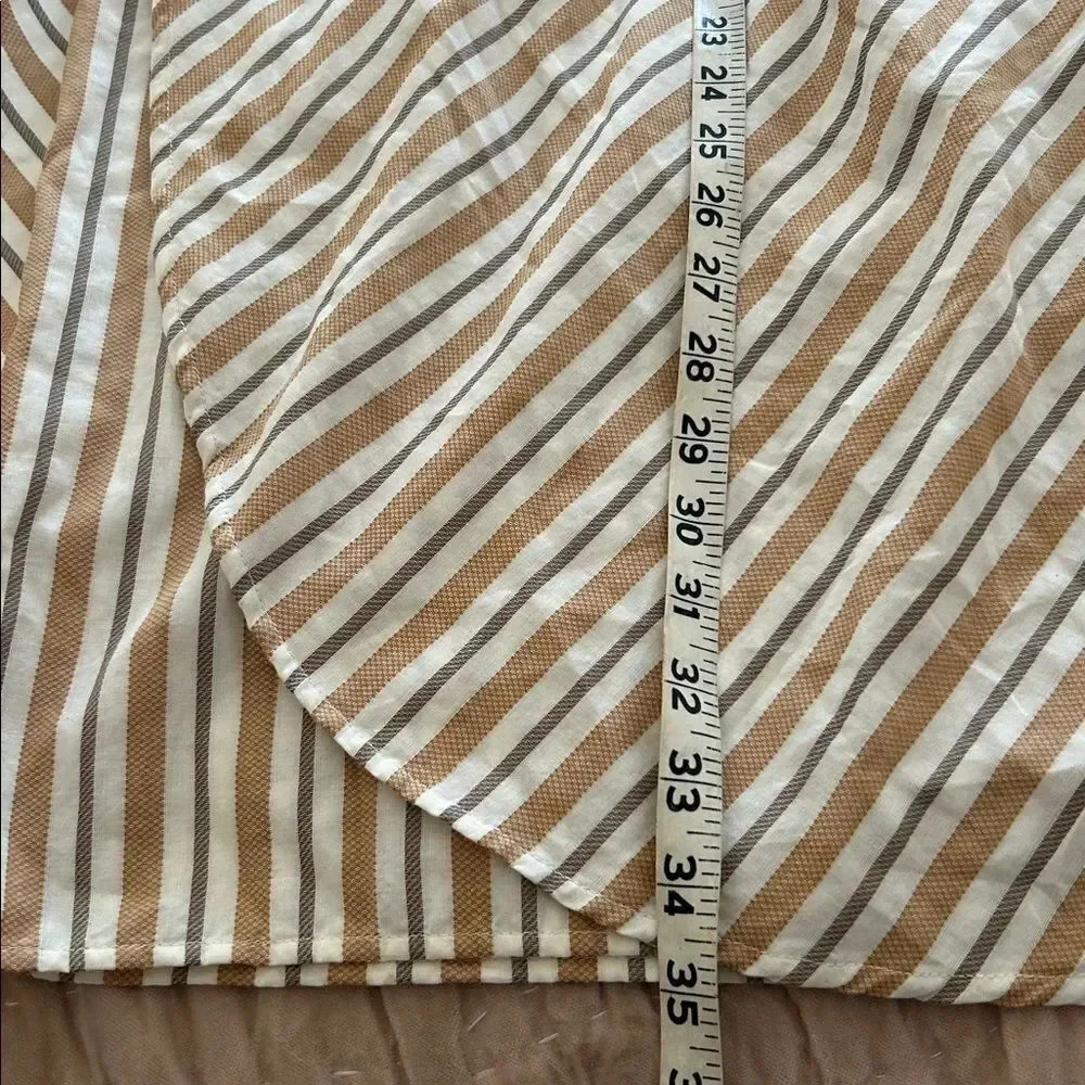 Saint Holiday cotton Striped Tan and White Wrap skirt size 0